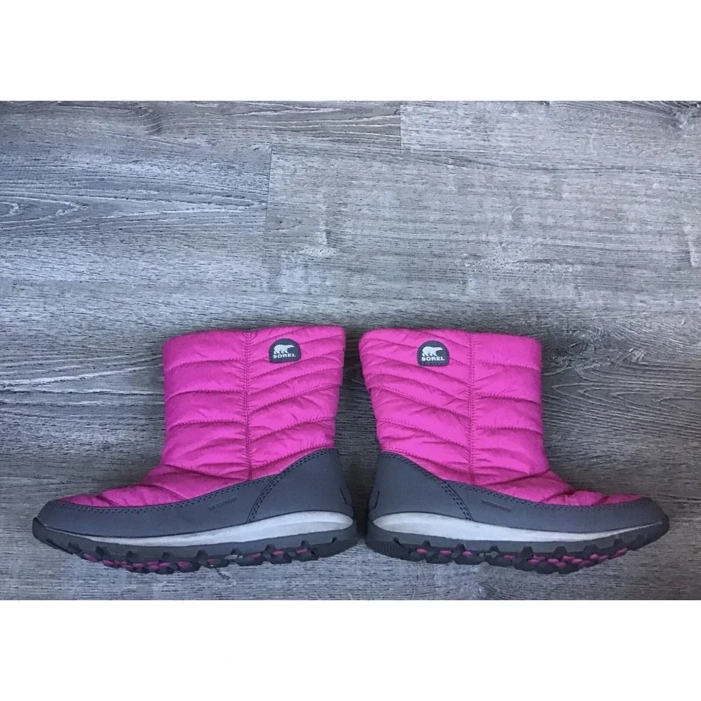 Sorel Youth Girls Size 7 Winter Snow Boots Big Kid Youth Pink/Gray NY1896-695